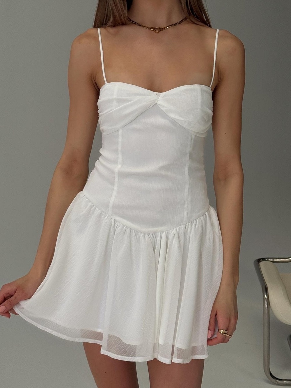 Princess Polly So At Peace Sweetheart Drop Waist Mini Dress White Sz 4